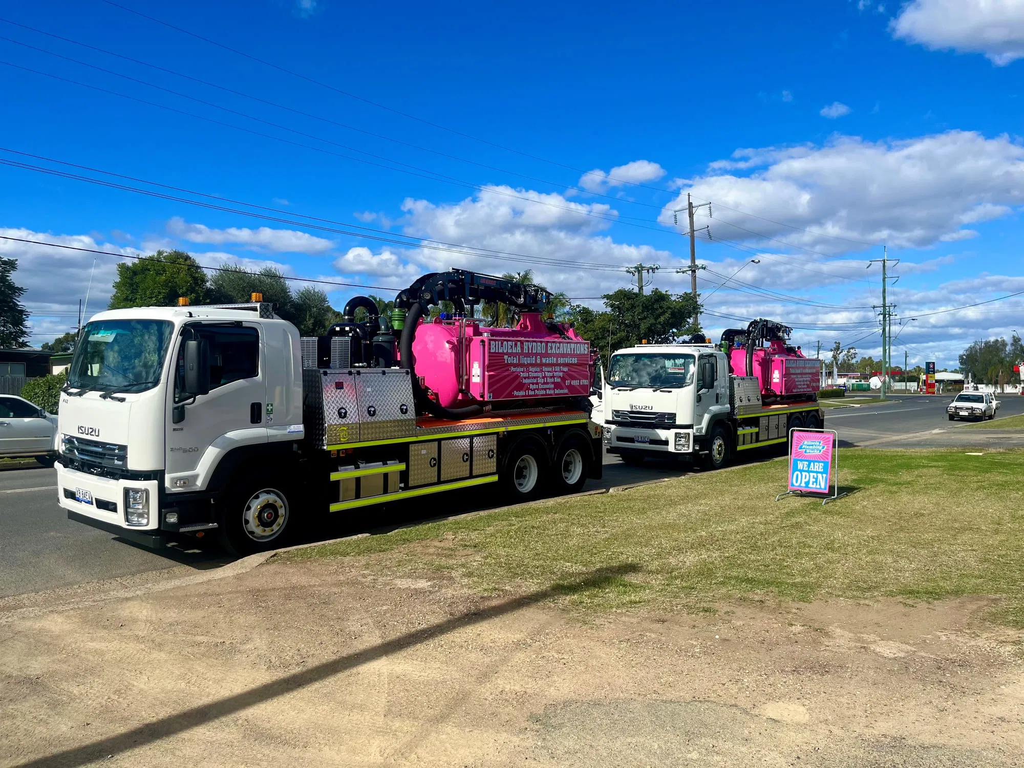 Another view of commercial plumbing trucks